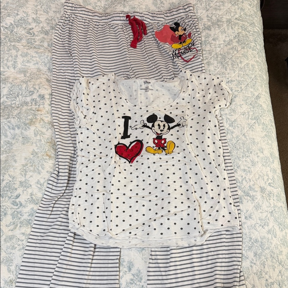 Disney Mickey Mouse Pajama Set - White and Red
